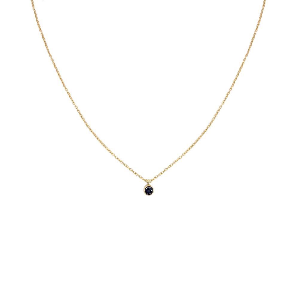 ZOE CHICCO 14K Gold Black Diamond Bezel Necklace